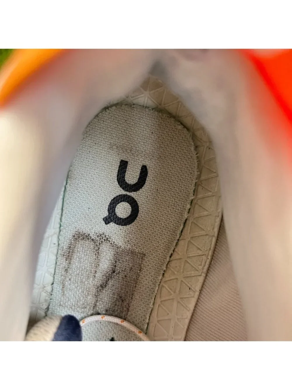 On CloudTrax Womens Size 9 Frost White Orange Athletic Walking Shoes Sneakers